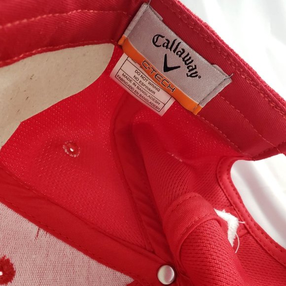 Callaway Fusion Technology Tour i Hat Cap C-Tech Red White Like New - Picture 2 of 8